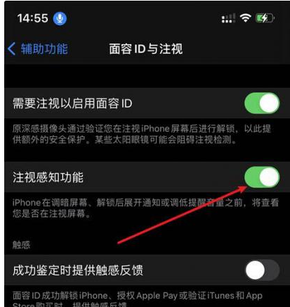 西双版纳苹果14维修网点分享iPhone14注视感知功能有什么用 